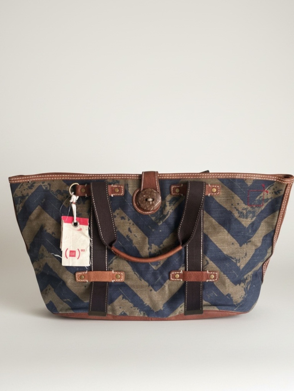 GAP Canvas Tote with Leather Trim Handles
